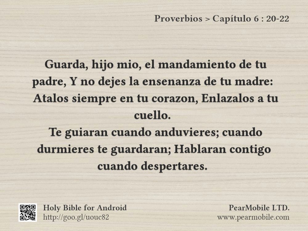 Proverbios, Capítulo 6:20-22